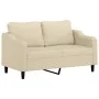 Sofá de 2 plazas con cojines tela color crema 140 cm de , Sofás - Ref: Foro24-3200847, Precio: 228,09 €, Descuento: %