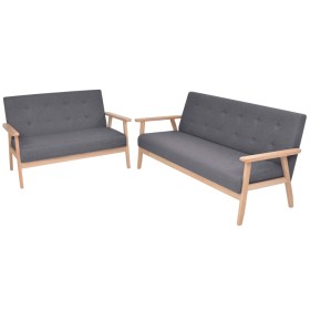 Juego de sofás de tela de 2 piezas color gris oscuro de , Sofás - Ref: Foro24-274925, Precio: 492,47 €, Descuento: %