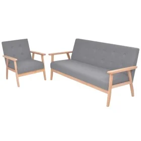 Juego de sofás de 2 piezas tela gris claro de , Sofás - Ref: Foro24-275177, Precio: 415,64 €, Descuento: %