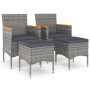 Juego de silla de jardín y taburete 4 piezas ratán PE gris de , Sillas de jardín - Ref: Foro24-310615, Precio: 208,98 €, Desc...