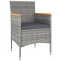 Juego de silla de jardín y taburete 4 piezas ratán PE gris de , Sillas de jardín - Ref: Foro24-310615, Precio: 208,98 €, Desc...