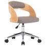 Silla de oficina giratoria de madera curvada y tela gris taupe de , Sillas de oficina - Ref: Foro24-3054847, Precio: 136,27 €...