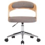 Silla de oficina giratoria de madera curvada y tela gris taupe de , Sillas de oficina - Ref: Foro24-3054847, Precio: 136,27 €...