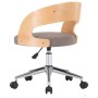Silla de oficina giratoria de madera curvada y tela gris taupe de , Sillas de oficina - Ref: Foro24-3054847, Precio: 136,27 €...