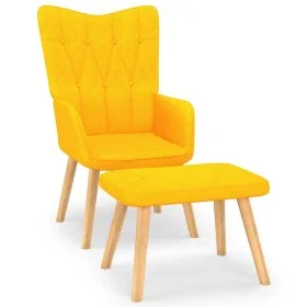 Silla de relajación taburete tela amarillo de , Sillones - Ref: Foro24-327541, Precio: 114,74 €, Descuento: %