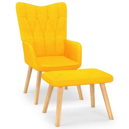Silla de relajación taburete tela amarillo de , Sillones - Ref: Foro24-327541, Precio: 114,74 €, Descuento: %