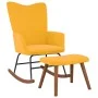 Silla mecedora con reposapiés tela amarillo mostaza de , Mecedoras - Ref: Foro24-327761, Precio: 132,57 €, Descuento: %