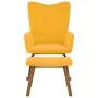Silla mecedora con reposapiés tela amarillo mostaza de , Mecedoras - Ref: Foro24-327761, Precio: 132,57 €, Descuento: %