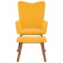Silla mecedora con reposapiés tela amarillo mostaza de , Mecedoras - Ref: Foro24-327761, Precio: 134,61 €, Descuento: %