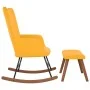 Silla mecedora con reposapiés tela amarillo mostaza de , Mecedoras - Ref: Foro24-327761, Precio: 132,57 €, Descuento: %