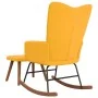 Silla mecedora con reposapiés tela amarillo mostaza de , Mecedoras - Ref: Foro24-327761, Precio: 132,57 €, Descuento: %