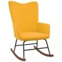Silla mecedora con reposapiés tela amarillo mostaza de , Mecedoras - Ref: Foro24-327761, Precio: 132,57 €, Descuento: %