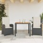Set comedor de jardín 3 pzas con cojines ratán sintético negro en Conjuntos de jardín | Comprar online en Foru.es