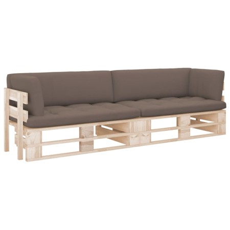 Sofá de palets 2 plazas cojines madera de pino impregnada de , Conjuntos de jardín - Ref: Foro24-3066681, Precio: 304,62 €, D...