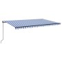 Toldo manual retráctil con LED azul y blanco 500x350 cm de , Toldos - Ref: Foro24-3069221, Precio: 490,99 €, Descuento: %
