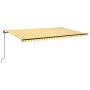 Toldo retráctil manual con luz LED amarillo y blanco 500x350 cm de , Toldos - Ref: Foro24-3069223, Precio: 501,70 €, Descuent...