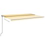 Toldo retráctil manual con luz LED amarillo y blanco 500x350 cm de , Toldos - Ref: Foro24-3069223, Precio: 501,70 €, Descuent...