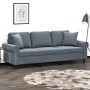 Sofá de 3 plazas con cojines terciopelo gris oscuro 180 cm de , Sofás - Ref: Foro24-3200956, Precio: 296,24 €, Descuento: %
