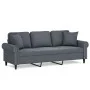 3-seater sofa with dark gray velvet cushions 180 cm by , Sofas - Ref: Foro24-3200956, Price: 291,76 €, Discount: %