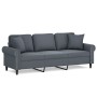 Sofá de 3 plazas con cojines terciopelo gris oscuro 180 cm de , Sofás - Ref: Foro24-3200956, Precio: 296,24 €, Descuento: %