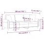 3-seater sofa with dark gray velvet cushions 180 cm by , Sofas - Ref: Foro24-3200956, Price: 291,76 €, Discount: %