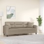 Sofá de 3 plazas con cojines tela microfibra gris taupe 180 cm de , Sofás - Ref: Foro24-3200977, Precio: 366,35 €, Descuento: %