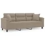 Sofá de 3 plazas con cojines tela microfibra gris taupe 180 cm de , Sofás - Ref: Foro24-3200977, Precio: 359,59 €, Descuento: %