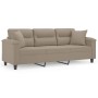 Sofá de 3 plazas con cojines tela microfibra gris taupe 180 cm de , Sofás - Ref: Foro24-3200977, Precio: 366,35 €, Descuento: %