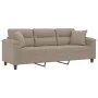 Sofá de 3 plazas con cojines tela microfibra gris taupe 180 cm de , Sofás - Ref: Foro24-3200977, Precio: 359,59 €, Descuento: %