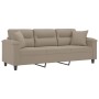 Sofá de 3 plazas con cojines tela microfibra gris taupe 180 cm de , Sofás - Ref: Foro24-3200977, Precio: 366,35 €, Descuento: %