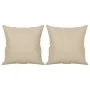 Sofá de 2 plazas con cojines tela microfibra color crema 140 cm de , Sofás - Ref: Foro24-3200975, Precio: 247,06 €, Descuento: %