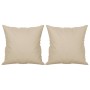 Sofá de 2 plazas con cojines tela microfibra color crema 140 cm de , Sofás - Ref: Foro24-3200975, Precio: 252,83 €, Descuento: %