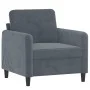 Sillón con taburete terciopelo gris oscuro 60 cm de , Sofás - Ref: Foro24-3201165, Precio: 187,60 €, Descuento: %
