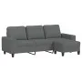 3-Sitzer-Sofa mit Hocker aus dunkelgrauem Stoff, 180 cm von , Sofas - Ref: Foro24-3201152, Preis: 328,27 €, Rabatt: %