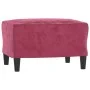 Sofá de 3 plazas con taburete de terciopelo rojo tinto 180 cm de , Sofás - Ref: Foro24-3201178, Precio: 300,49 €, Descuento: %