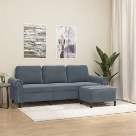 3-Sitzer-Sofa mit dunkelgrauem Samthocker 180 cm von , Sofas - Ref: Foro24-3201216, Preis: 325,21 €, Rabatt: %