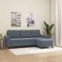 3-Sitzer-Sofa mit dunkelgrauem Samthocker 180 cm von , Sofas - Ref: Foro24-3201216, Preis: 325,21 €, Rabatt: %