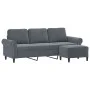 3-Sitzer-Sofa mit dunkelgrauem Samthocker 180 cm von , Sofas - Ref: Foro24-3201216, Preis: 325,21 €, Rabatt: %