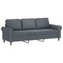 Sofá de 3 plazas con taburete de terciopelo gris oscuro 180 cm de , Sofás - Ref: Foro24-3201216, Precio: 330,09 €, Descuento: %