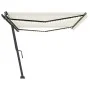 Toldo retráctil manual con luz LED crema 500x350 cm de , Toldos - Ref: Foro24-3069862, Precio: 600,27 €, Descuento: %