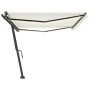 Toldo retráctil manual con luz LED crema 500x350 cm de , Toldos - Ref: Foro24-3069862, Precio: 613,06 €, Descuento: %