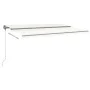 Toldo retráctil manual con luz LED crema 500x350 cm de , Toldos - Ref: Foro24-3069862, Precio: 600,27 €, Descuento: %