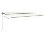 Toldo retráctil manual con luz LED crema 500x350 cm de , Toldos - Ref: Foro24-3069862, Precio: 613,06 €, Descuento: %