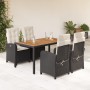 Set de muebles jardín 5 pzas con cojines ratán sintético negro en Conjuntos de jardín | Comprar online en Foru.es