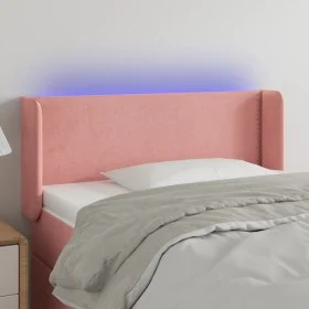 Cabecero con LED de terciopelo rosa 103x16x78/88 cm de , Cabeceros y pies de cama - Ref: Foro24-3123137, Precio: 57,89 €, Des...