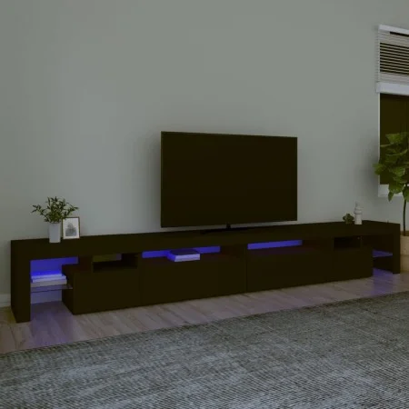 Mueble de TV con luces LED negro 290x36,5x40 cm de , Muebles TV - Ref: Foro24-3152803, Precio: 214,46 €, Descuento: %