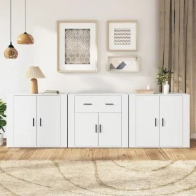 Sideboards 3 pieces white plywood by , Sideboards - Ref: Foro24-3185415, Price: 253,54 €, Discount: %