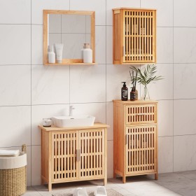 Conjunto de muebles de baño 4 piezas madera maciza de nogal de , Muebles de baño - Ref: Foro24-3185785, Precio: 262,27 €, Des...