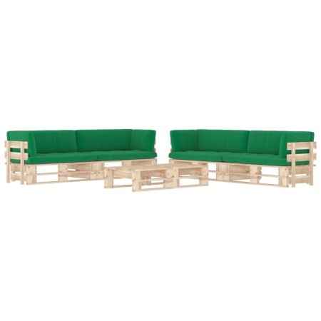 Muebles de palets 6 pzas y cojines madera pino impregnada de , Conjuntos de jardín - Ref: Foro24-3067038, Precio: 673,59 €, D...