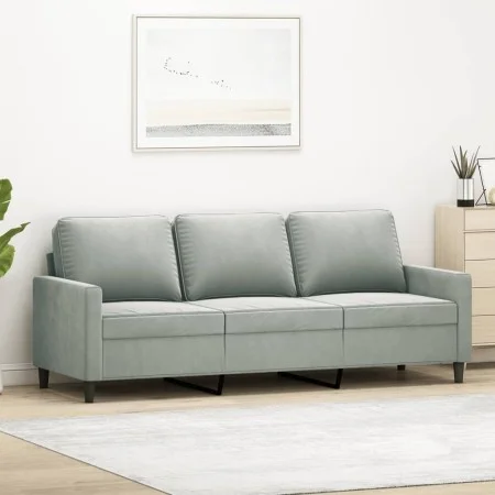 Sofá de 3 plazas terciopelo gris claro 180 cm de , Sofás - Ref: Foro24-359209, Precio: 307,23 €, Descuento: %